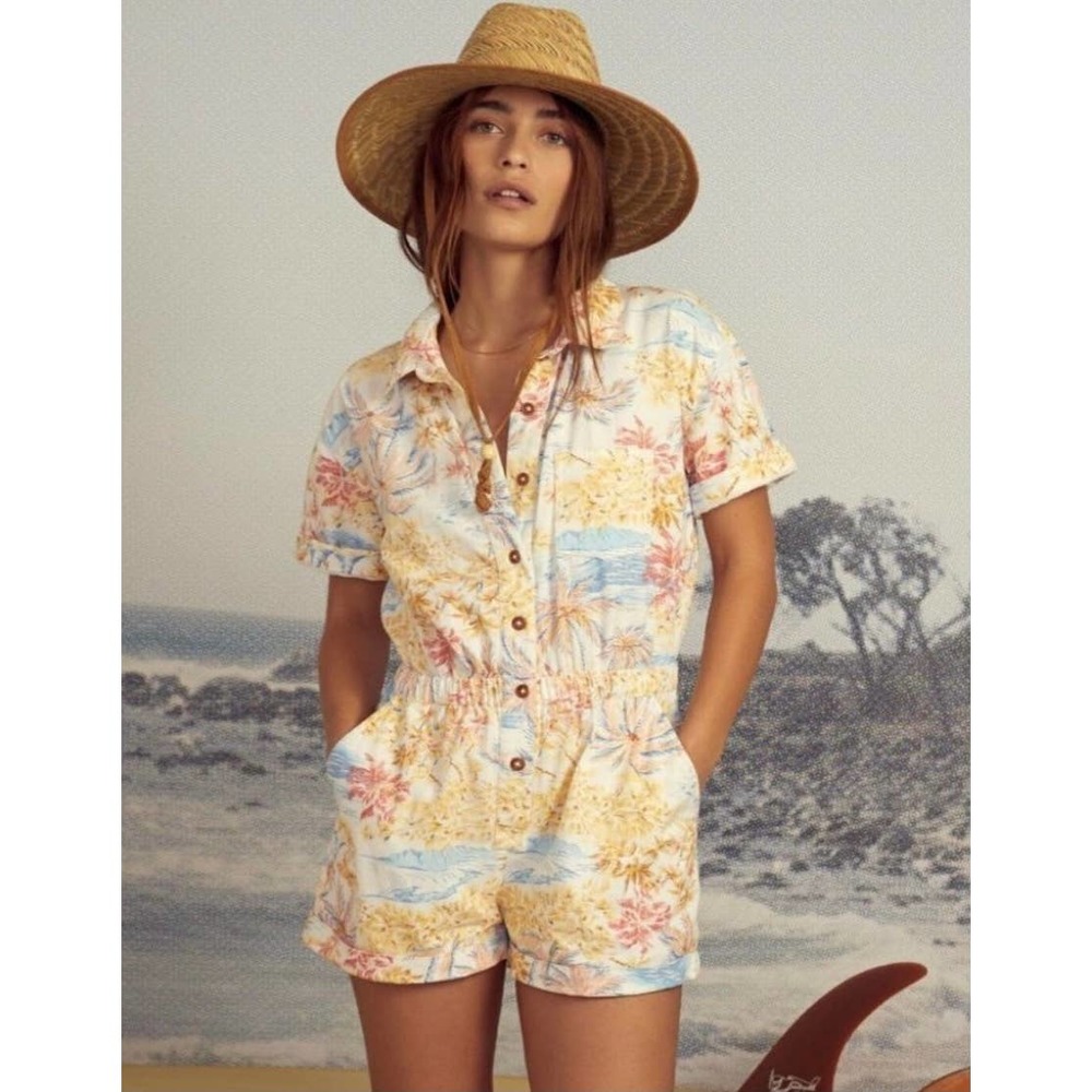 Billabong/Wranger Cali Sun Tropical Print Romper - Size L (12) - NEW!!